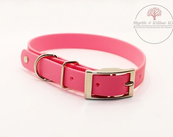 Rose BioThane® Dog Collar - handcrafted I waterproof I odour stain resistant I antimicrobial I pliable I durable