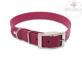 Mulberry BioThane® Dog Collar - handcrafted I waterproof I odour stain resistant I antimicrobial I pliable I durable