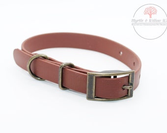 Chestnut BioThane® Dog Collar - handcrafted I waterproof I odour stain resistant I antimicrobial I pliable I durable