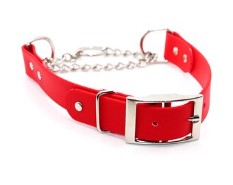 BioThane® Adjustable Half Check/ Martingale Collar - handcrafted l waterproof l odour stain resistant l vegan leather