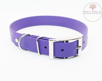 Violet BioThane® Dog Collar - handcrafted I waterproof I odour stain resistant I antimicrobial I pliable I durable