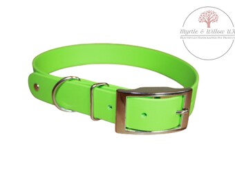 Apple Green BioThane® Dog Collar - handcrafted I waterproof I odour stain resistant I antimicrobial I pliable I durable