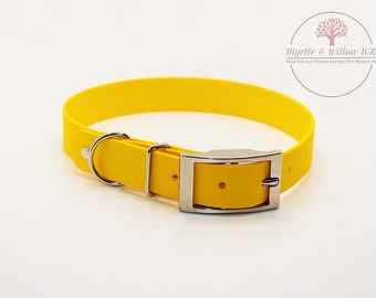 Yellow BioThane® Dog Collar - handcrafted I waterproof I odour stain resistant I antimicrobial I pliable I durable