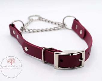 BioThane® Adjustable Half Check/ Martingale Collar - handcrafted l waterproof l odour stain resistant l vegan leather