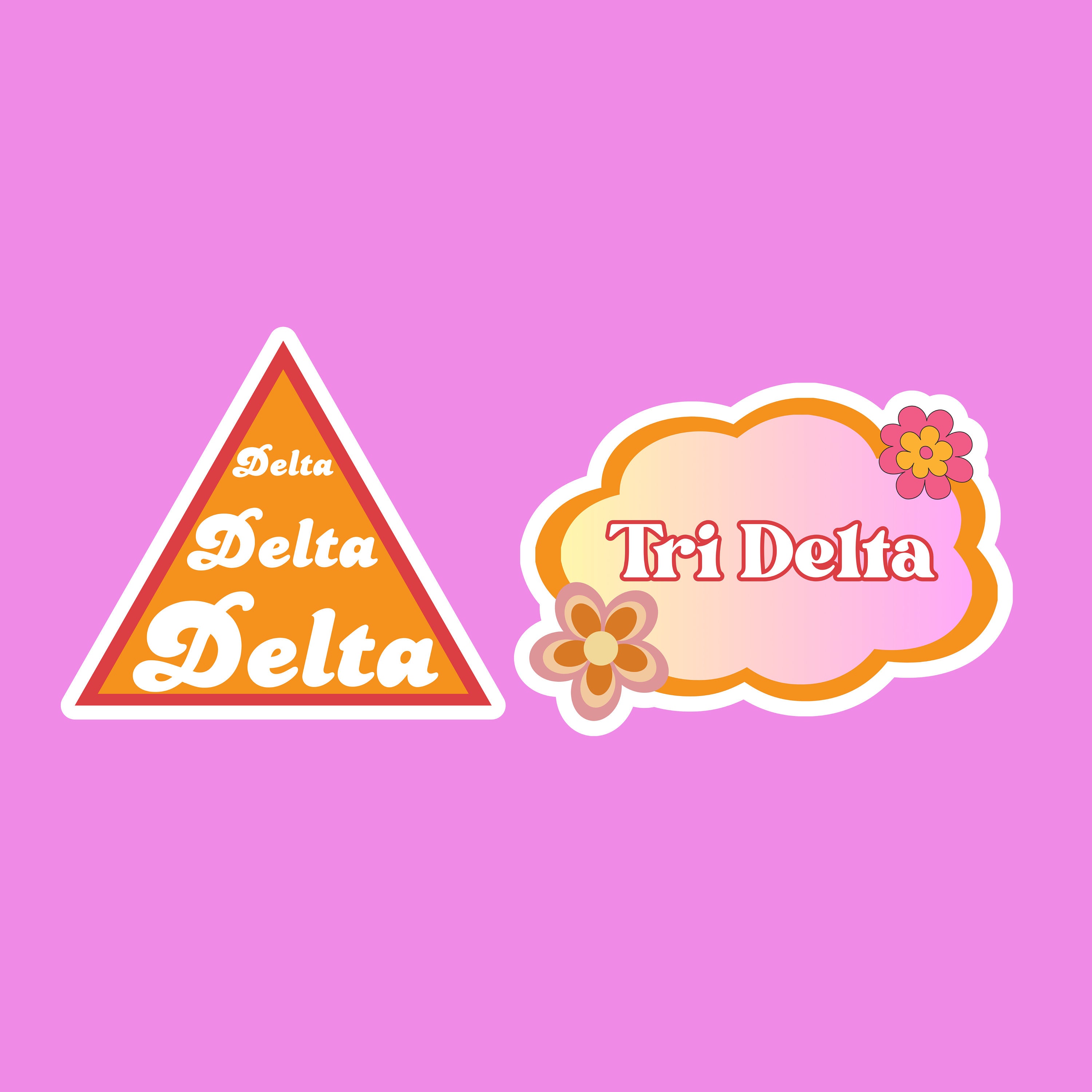 Tri Delta Inlay Tri Delta Stickers,sorority Stickers, 8-pack,tri Delta Gifts,waterproof ...