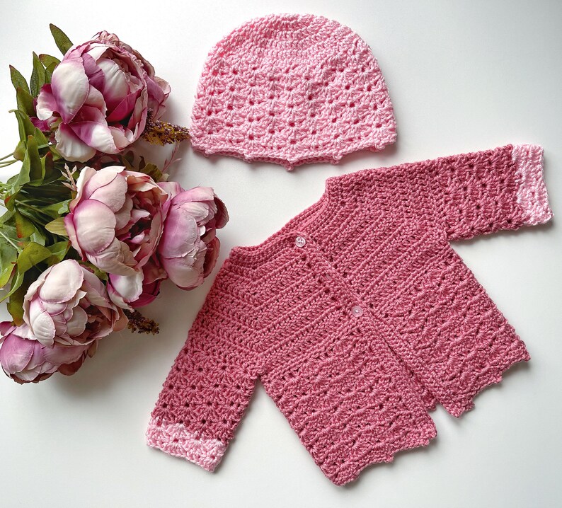 Yavanna Baby Cardigan and Hat Set image 2