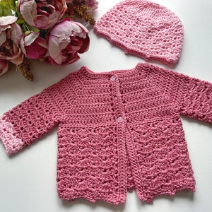 Yavanna Baby Cardigan and Hat Set image 4