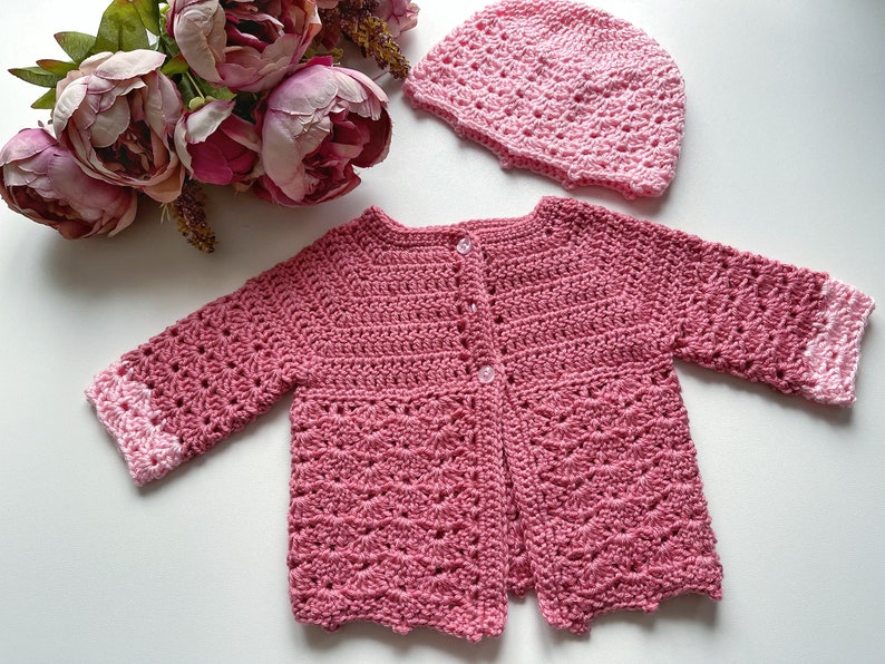 Yavanna Baby Cardigan and Hat Set image 4