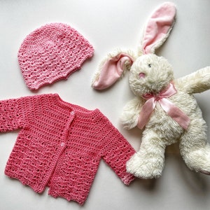 Yavanna Baby Cardigan and Hat Set image 1