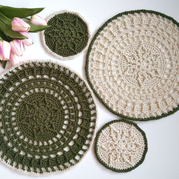 Rindë Placemat and Coaster Set *PATTERN ONLY*