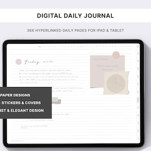 Daily Digital Journal Pages for GoodNotes Notability, 366 Days Journal, Hyperlinked Journal, Digital Diary, Everyday Digital Notebook