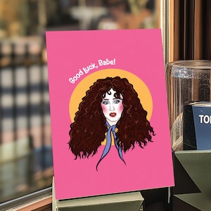 Bonne chance, bébé ! Carte de voeux A6 - carte de voeux drôle, carte porte-bonheur, art irlandais, illustration de Chappell Roan, carte unique.
