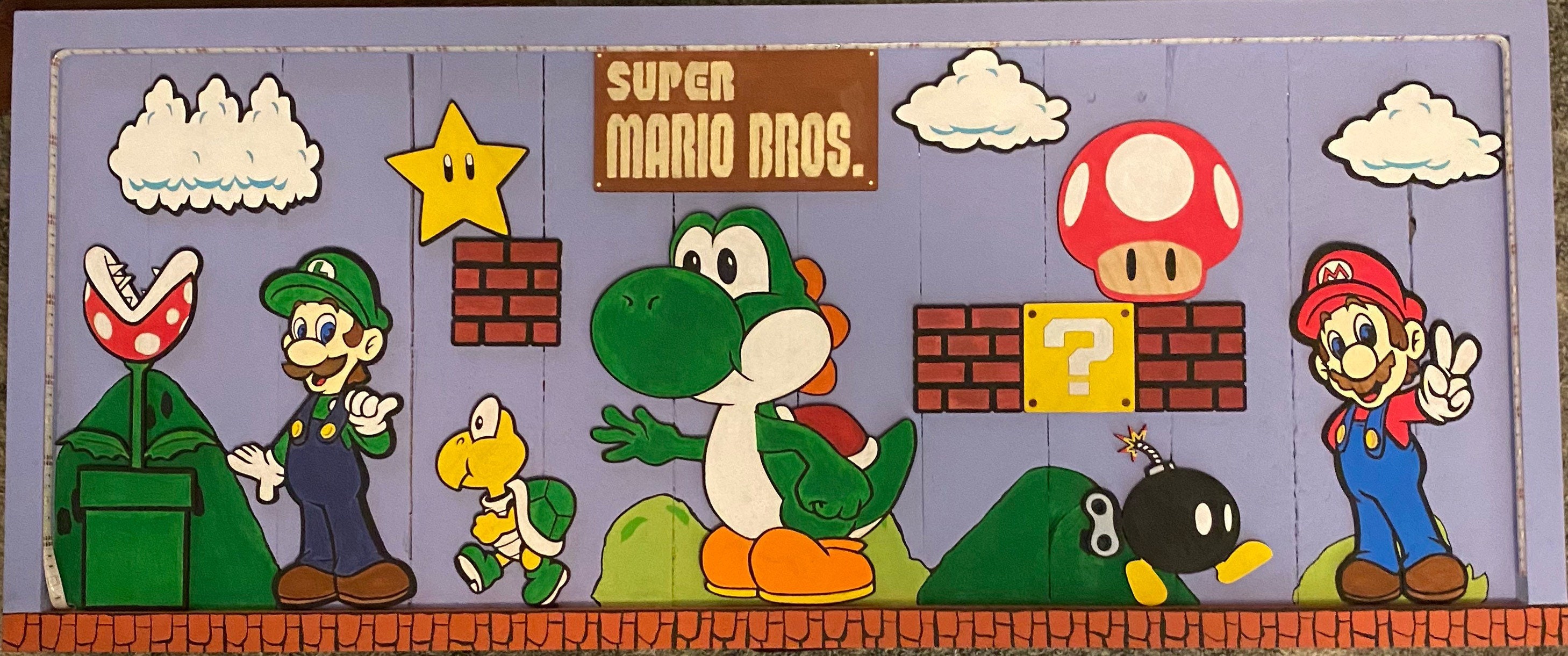 Super Mario Brothers Wall Art Etsy