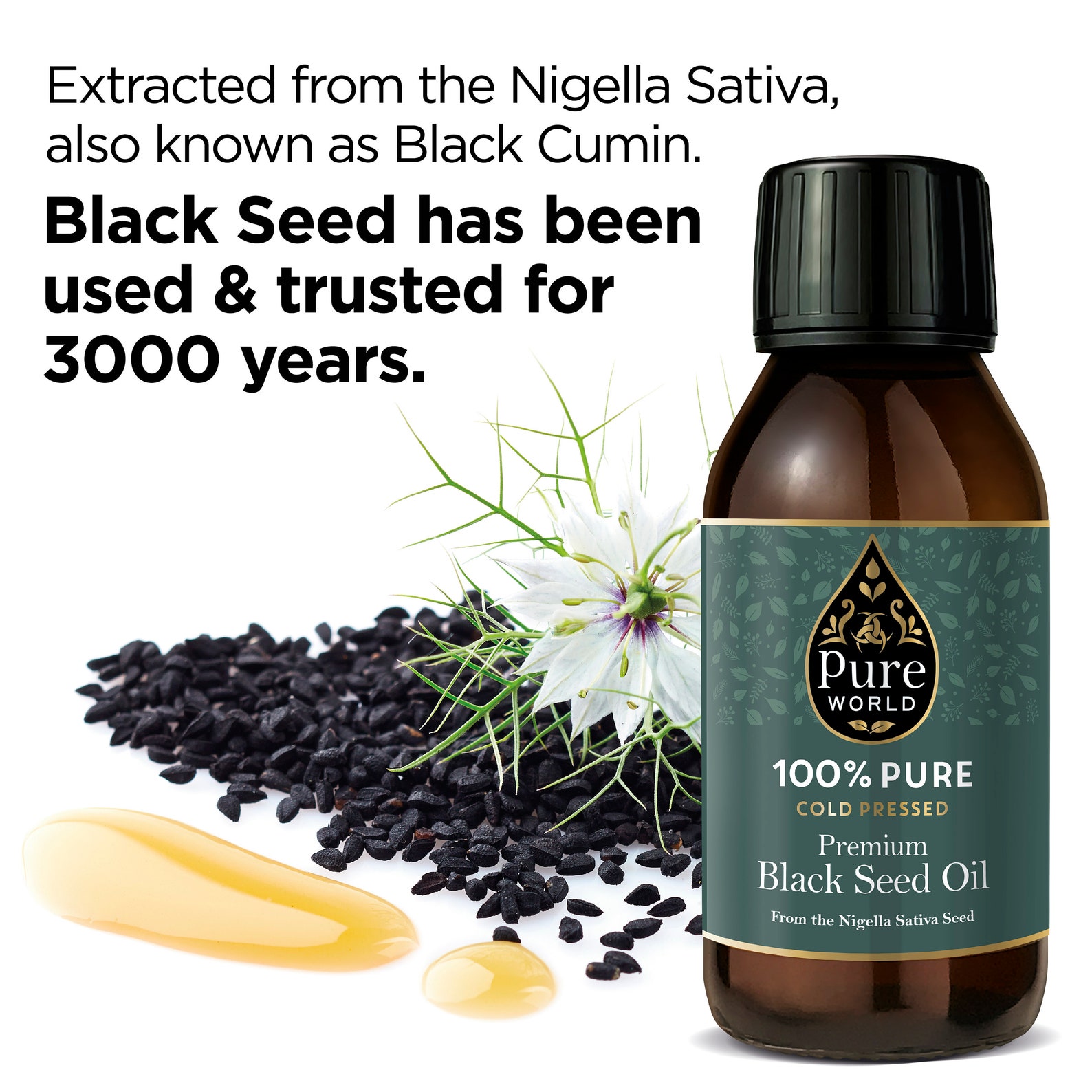 100 Cold Pressed Black Seed Oil 100ML High Thymoquinone x3.7 Etsy