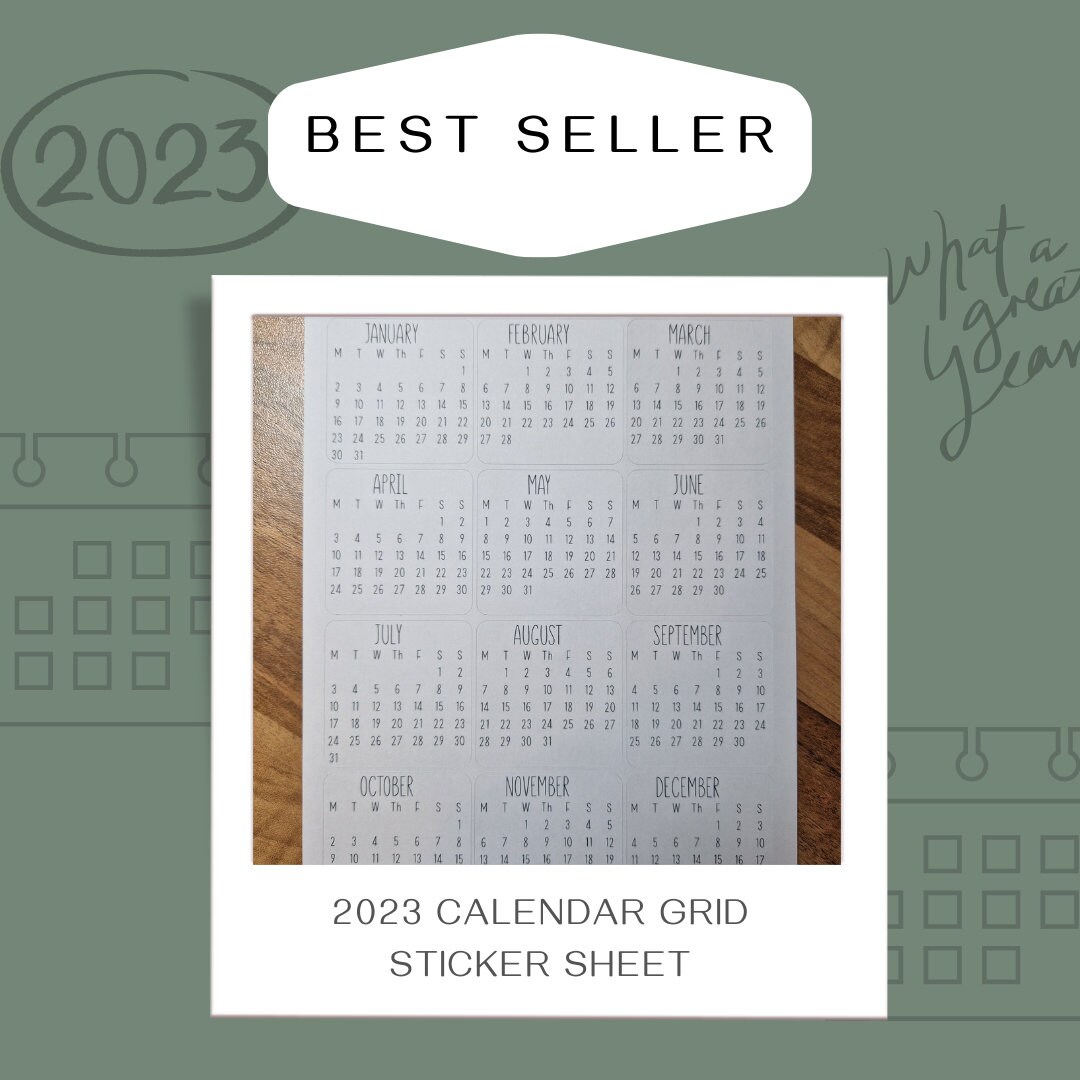 Stickers 2023 Calendar Months Calendar Grid Stickers 2023 Calendar 2023