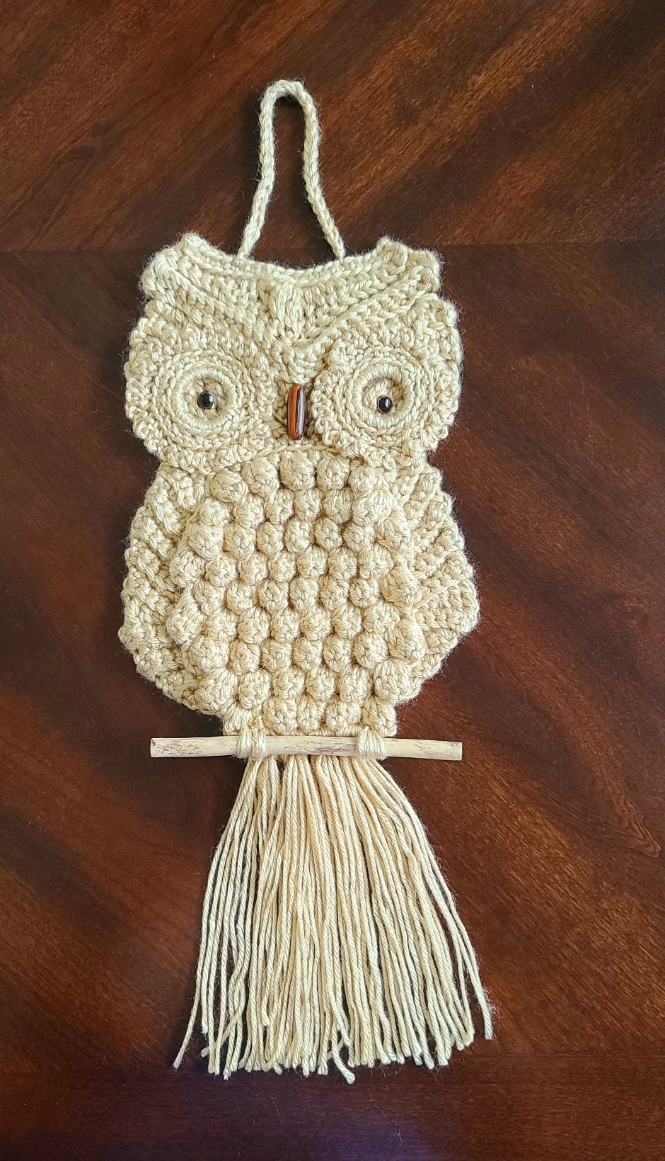 Crochet Wall hanging Owl Home Decor Outdoor Garden | Etsy