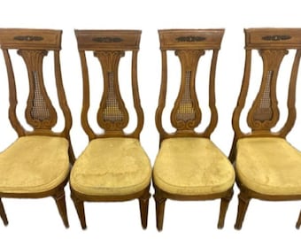 Authentic 1938 Thomasville Lyre Back Dining Chairs - Set of 4 - Rare Federal Style - Designer Restoration Project - Palm Beach Regency