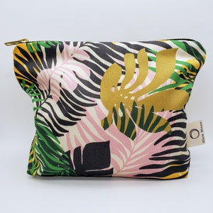 Cosmetic bag / Toiletry bag / Wash bag Organic Cotton Tropics image 1