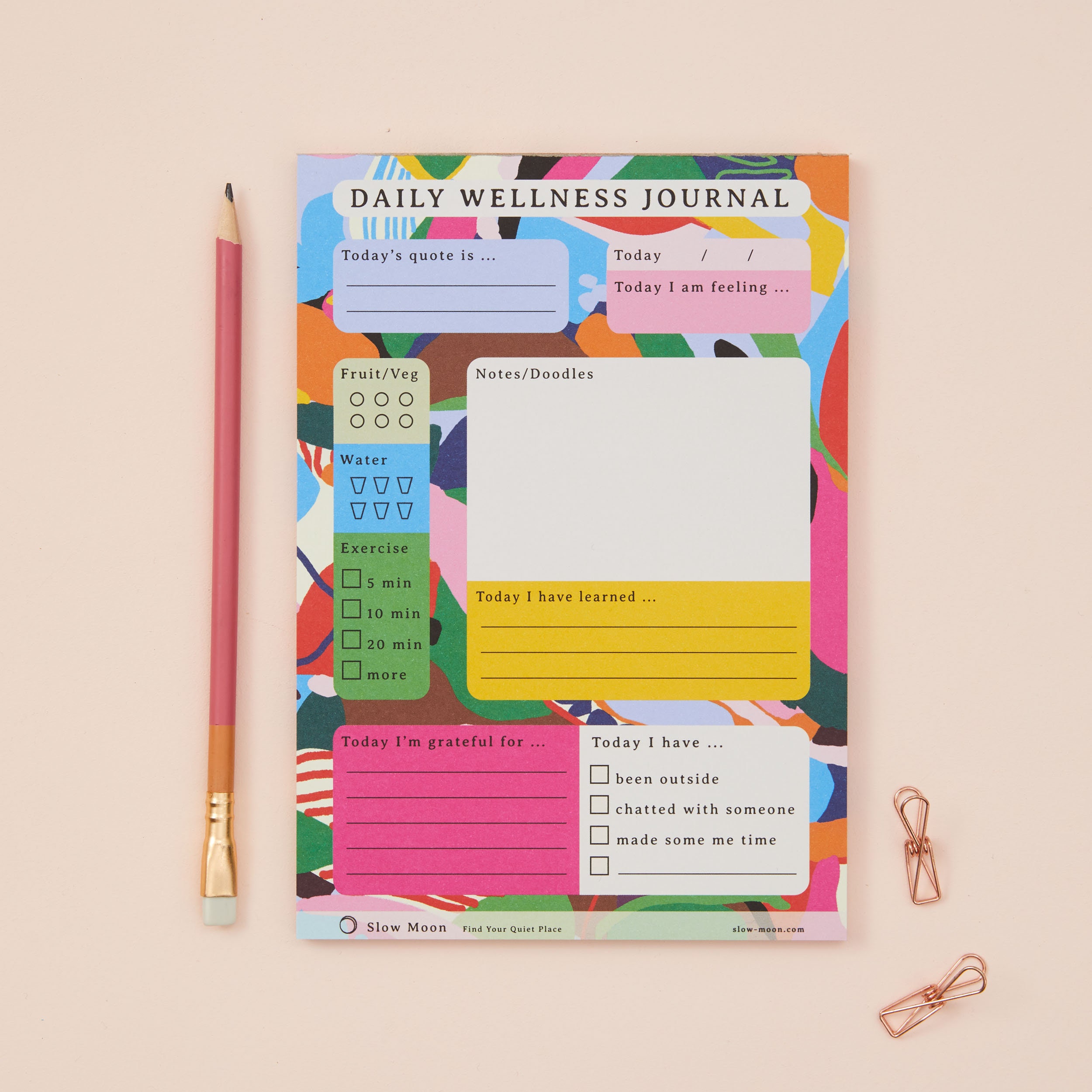 Daily Wellness Journal | A5 | Planner, Deskpad, Notepad