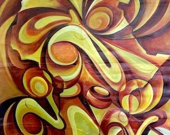 Unique Abstract African Large Wall Oil Painting