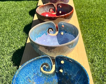 Knitting Bowls - Handmade Pottery (Large, Ceramic) Yarn Bowls - Veteran Owned