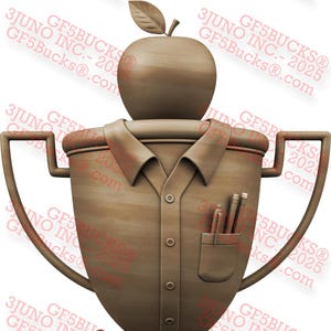 3D Illusion Bester Lehrer aller Zeiten PNG - Lustige Trophäe Laser Gravur Design - Apple Shirt Tablet Plaque - 7.5x14 - GF5Bucks®