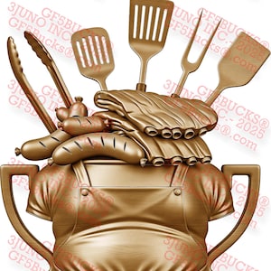 3D Illusion Grilltrophäe PNG – Best Grillmaster Design – Laser Gravur Projekt – 7.7x14 – GF5Bucks®