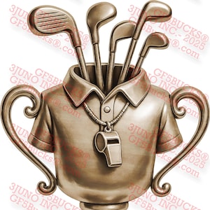 3D Illusion Bester Coach aller Zeiten PNG - Golf Trophy Laser Gravur Design - Whistle Shirt Golf Clubs - 8x14 - GF5Bucks®