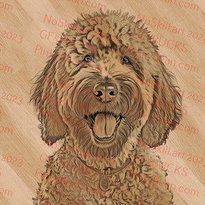 Laser Burn PNG | 3D Illusion | Engrave | Laser Ready | Digital Design File | Goldendoodle | Dog | Golden Doodle