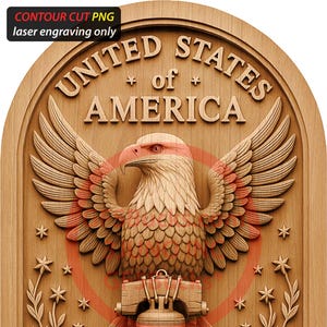 3D Illusion Patriotic Eagle PNG – USA 250 Anniversary Laser Engraving – 9.5x14 Inches – GF5Bucks®