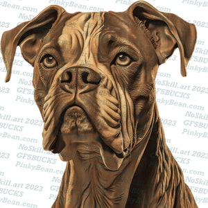 3D Illusion | Laser Burn PNG Digital File | Perfect for Engraving | Laser Ready Design | Instant Download | Boxer | Dog | American | English