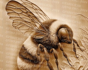 3D Illusion | Laser Burn PNG Digital File | For Engraving | Laser Ready | Instant Download | Bee | Honeybee | Bumblebee