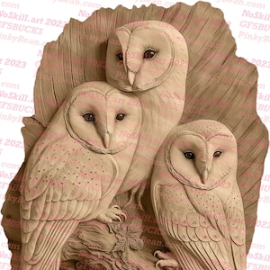 Laser Brennen PNG | 3D Illusion | Gravur | Laserbereit | Digitale Designdatei | Schleiereulen