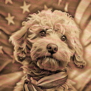 3D Illusion | Laser Burn PNG Digital File | Perfect for Engraving | Laser Ready Design | Patriotic | Labradoodle Flag | Dog