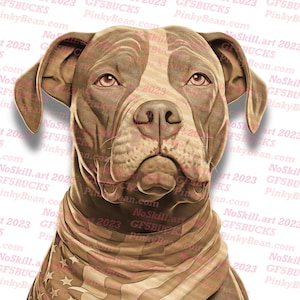 3D Illusion | Laser Burn PNG Digital File | Perfect for Engraving | Laser Ready Design | Patriotic | American Pitbull | Pit Bull | Flag