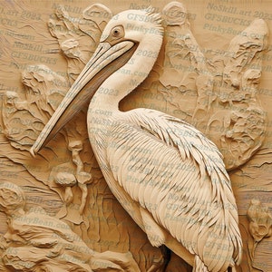 3D Illusion | Laser Burn PNG Digital File | Perfect for Engraving | Laser Ready Design | Instant Download | Pelican | Nautical | Shorebird