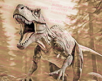 Archivo digital de ilusión 3D de dinosaurio T-Rex - Listo para grabado láser (Descarga instantánea, PNG)