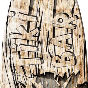 Laser Burn | SVG | PNG | 3D Illusion | Engrave | Laser Ready | Digital Design File | Surfboard | Beach | Maori | Tribal | Tiki Bar