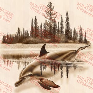 Delfin 3D Illusion PNG Lasergravur Datei GF5Bucks® | Digitales Design | 14x10,5