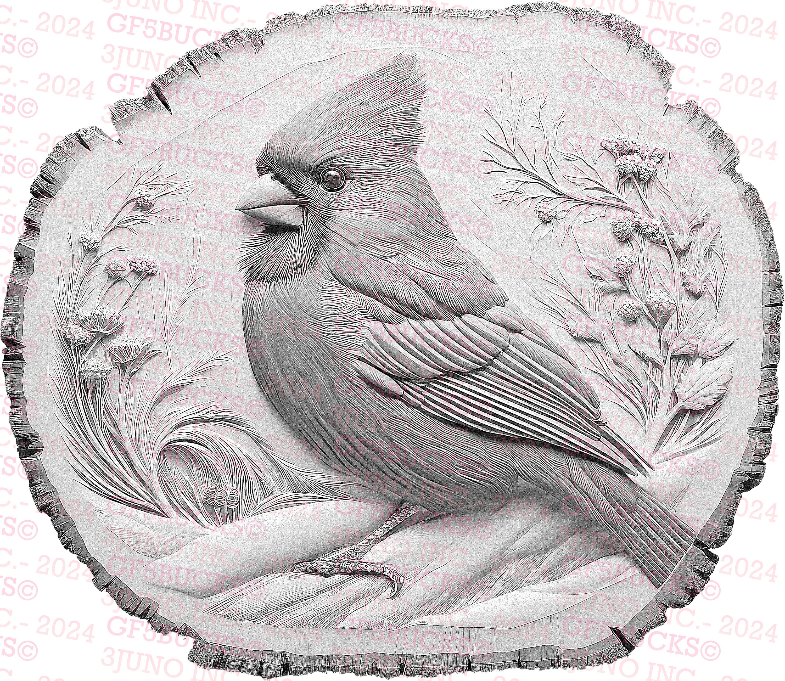 Cardinal Live Edge - Laser Burn PNG | 3D Illusion | Engrave | Laser ...