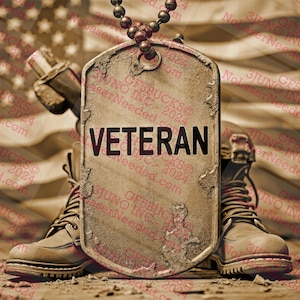 Placa de identificación de veterano con ilusión 3D / Grabado láser de homenaje militar / Archivo digital para corte láser / Archivo de diseño digital PNG / 14 x 10,5