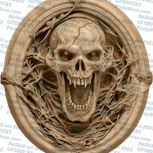 3D Illusion | Laser Burn PNG Digital File | Perfect for Engraving | Laser Ready Design | Instant Download | Halloween | Zombie Plaque