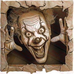 Payaso espeluznante con ilusión 3D: decoración de payaso de terror, Halloween aterrador, payaso espeluznante, arte de payaso angustiado / Listo para láser / Descarga instantánea / 14 x 14