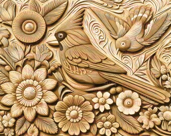 3D Illusion Cardinal - Instant Download PNG File for Laser Engraving, Ready for Laser