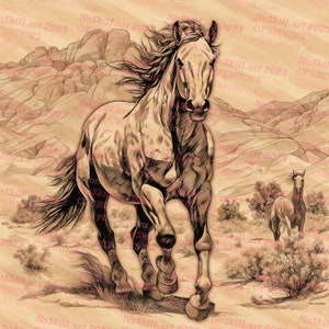 Laser Burn PNG Digital File | Perfect for Engraving | Laser Ready Design | Instant Download | Striking Western Horse Design