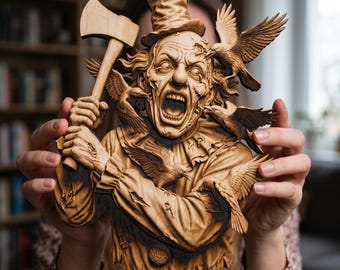 DarkGraven™ 3D Illusion Art Horrific Undead Clown Bust PNG - 10.6x14.0 Inches GF5Bucks®