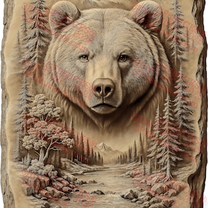 3D-illusiebeer, png – bergriviertafereel – lasergravureproject – 9 x 14 – GF5Bucks®