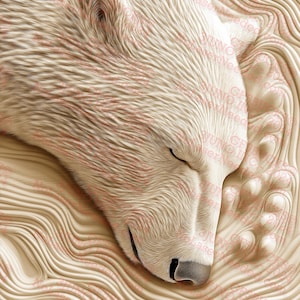 3D Polar Bear Illusion Art PNG | Laser Engraving Design | Laser Burn PNG | Laser Ready | Digital Design File | 11x14