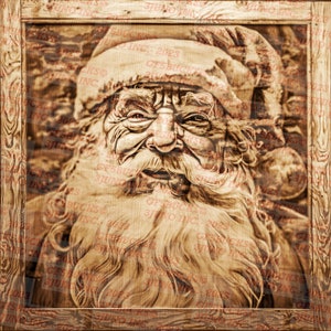 Laser Burn PNG | Ilusão 3D | Gravar | Pronto para Laser | Arquivo de Design Digital | Papai Noel | Retrô | Clássico