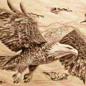 Laser Burn PNG | 3D Illusion | Engrave | Laser Ready | Digital Design File | Rustic Eagle